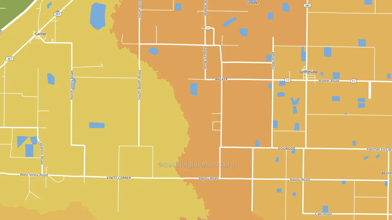 Walker, AR block-group voter-turnout map