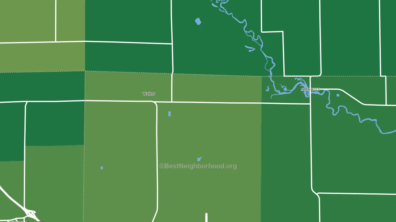 Walker, IA block-group voter-turnout map