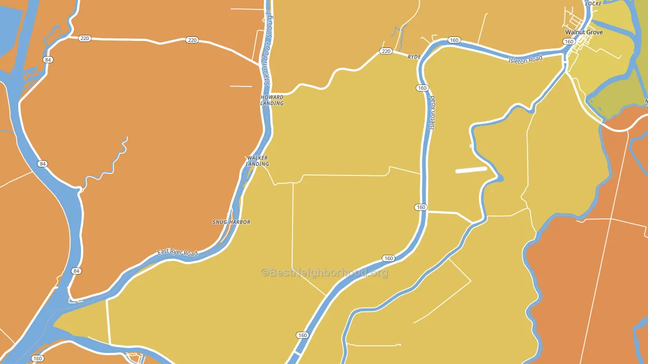 Walker Landing, CA block-group voter-turnout map