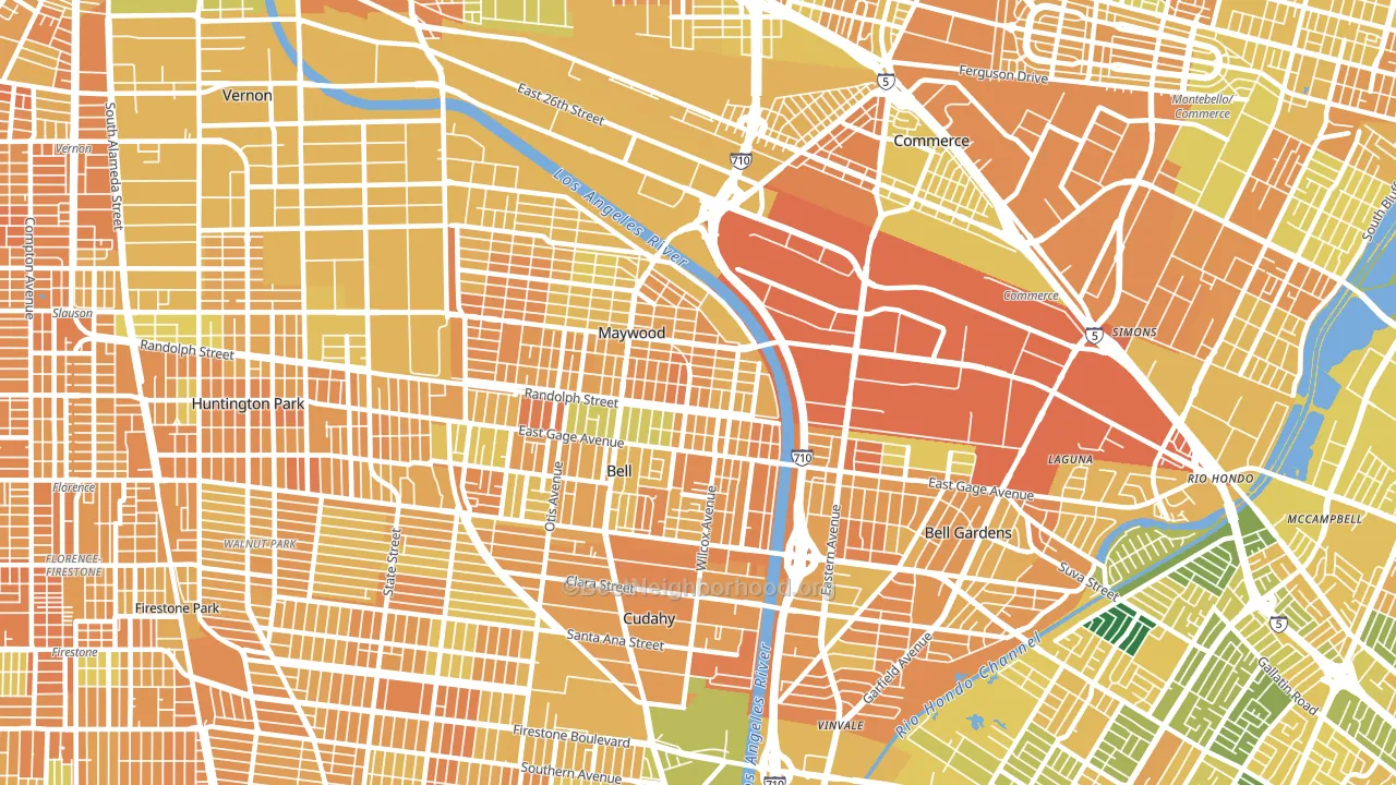 Walker, Maywood, CA block-group voter-turnout map