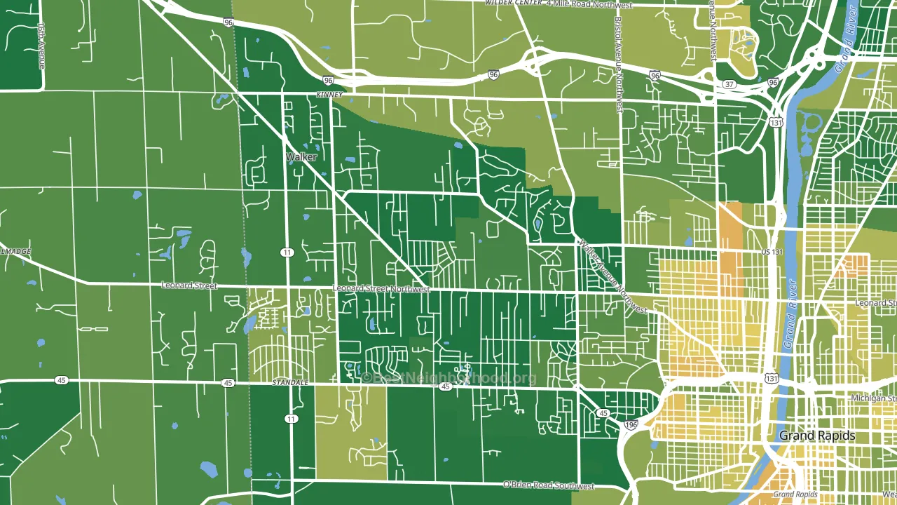 Walker, MI block-group voter-turnout map