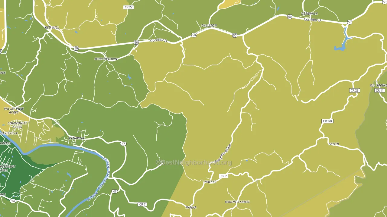 Walker, WV block-group voter-turnout map