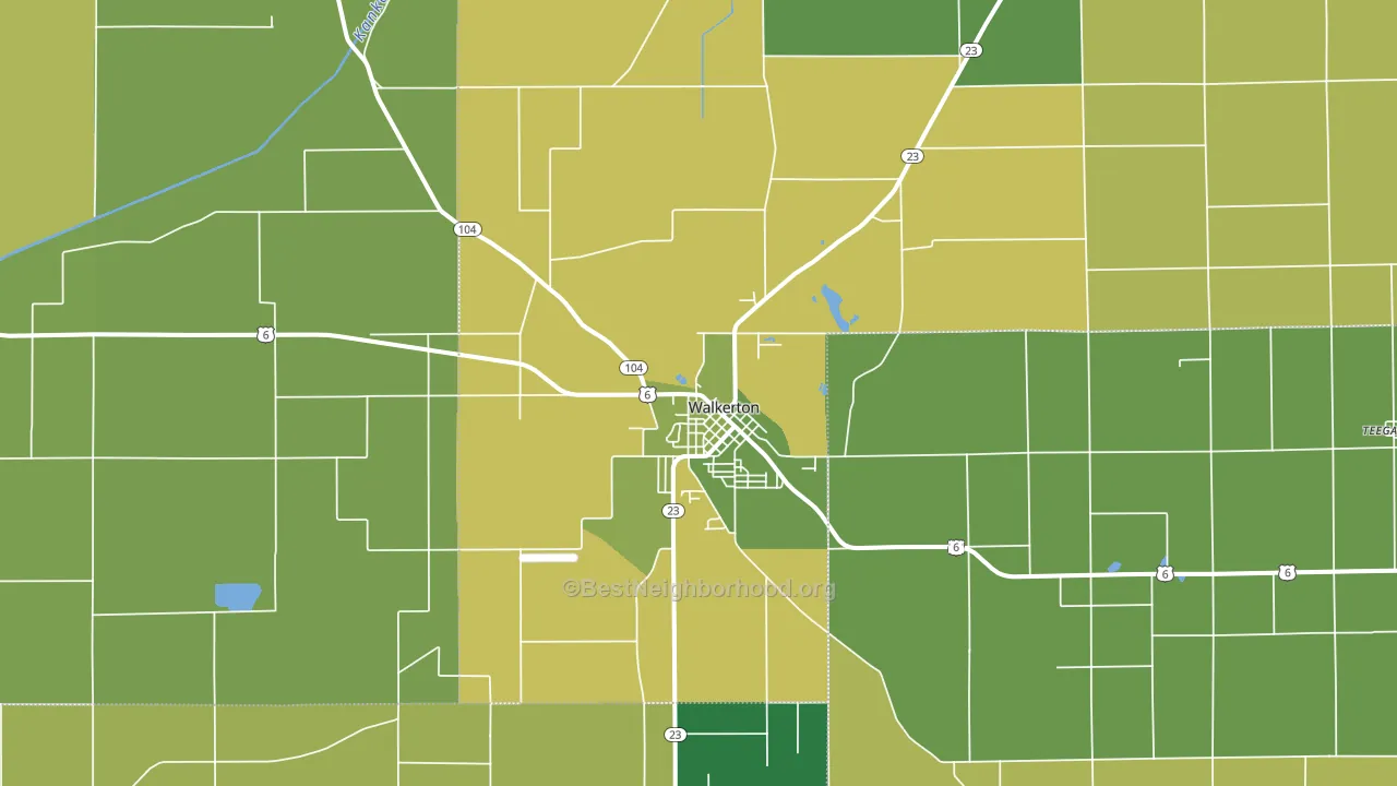 Walkerton, IN block-group voter-turnout map