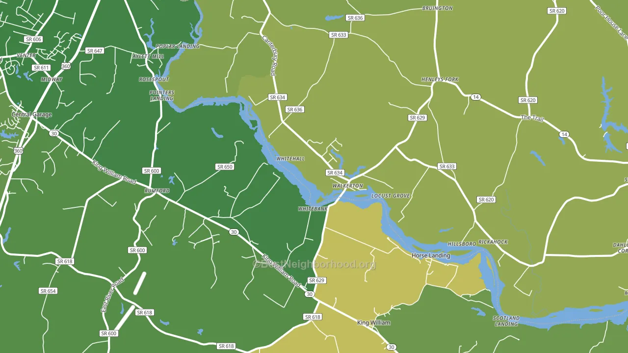 Walkerton, VA block-group voter-turnout map