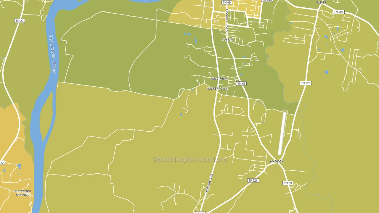 Walkertown, TN block-group voter-turnout map