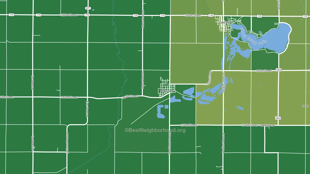 Wall Lake, IA block-group voter-turnout map