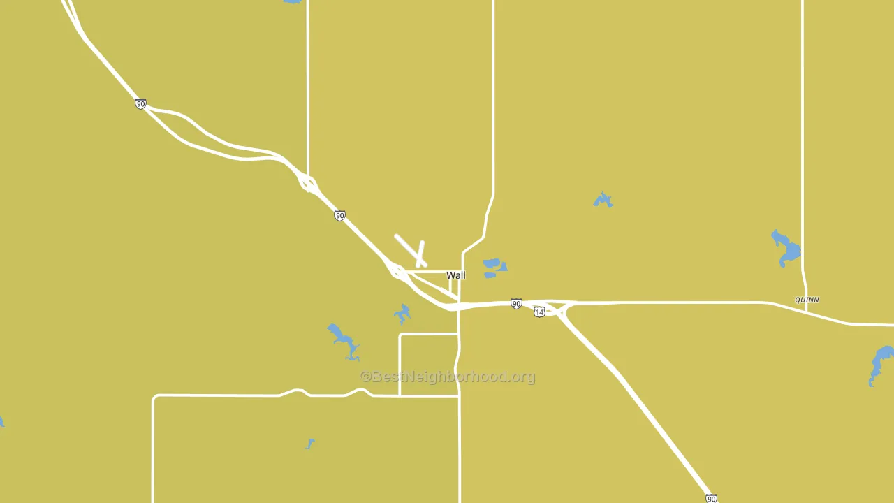 Wall, SD block-group voter-turnout map