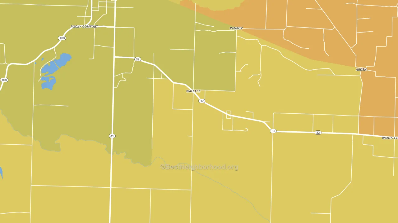 Wallace, AR block-group voter-turnout map
