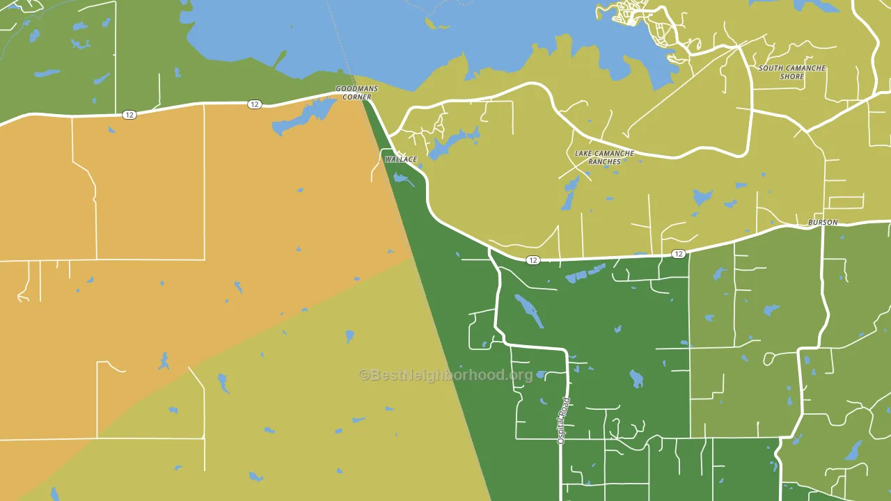 Wallace, CA block-group voter-turnout map