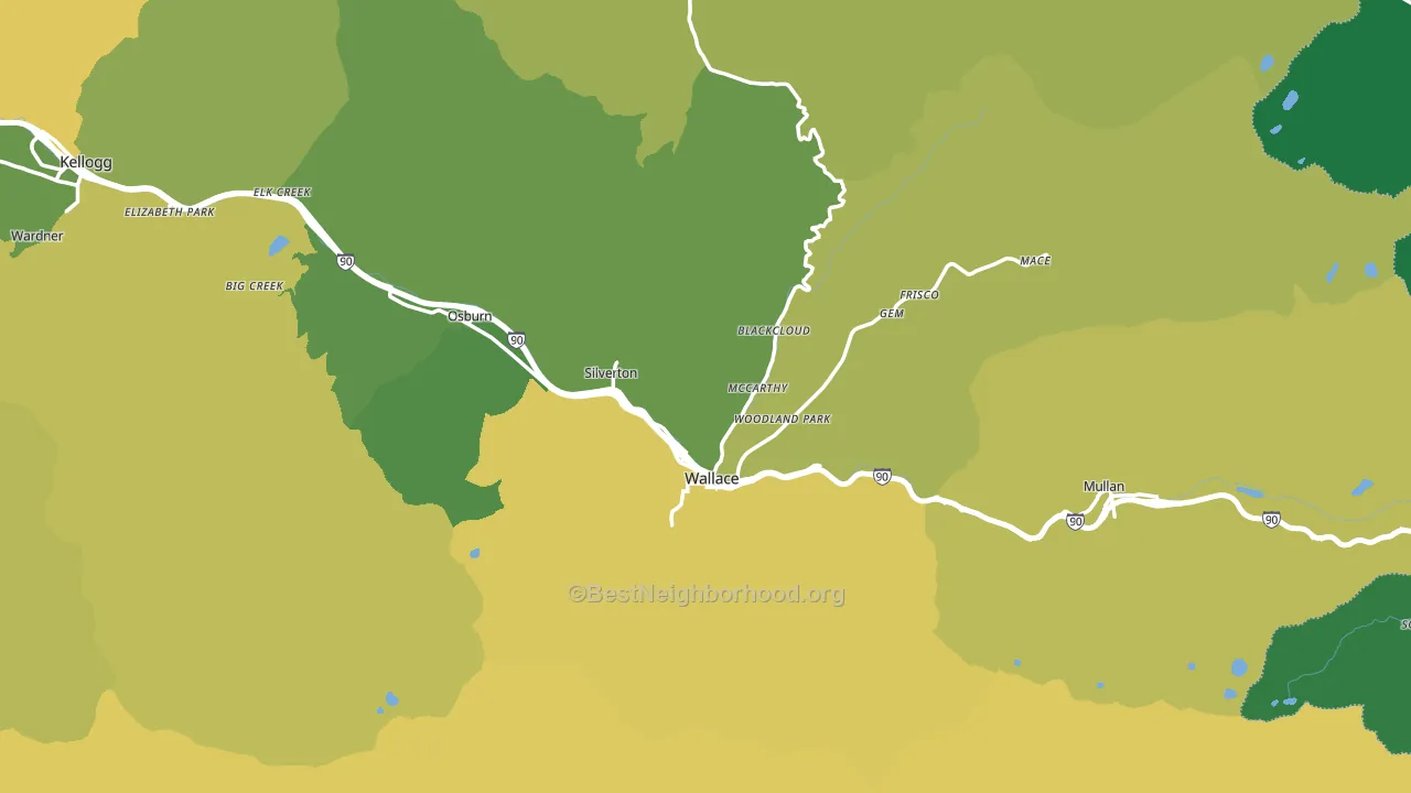 Wallace, ID block-group voter-turnout map