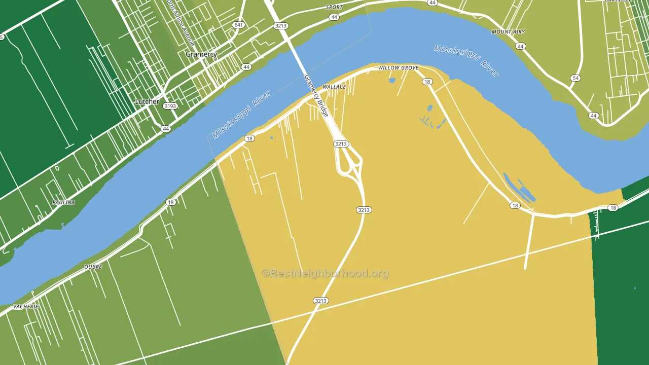 Wallace, LA block-group voter-turnout map
