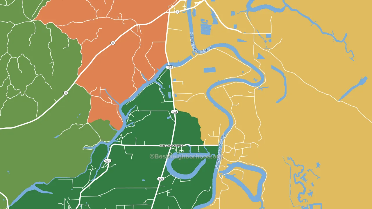 Wallace Ridge, LA block-group voter-turnout map