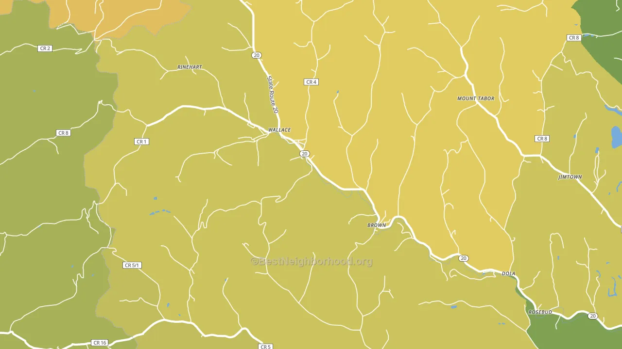 Wallace, WV block-group voter-turnout map