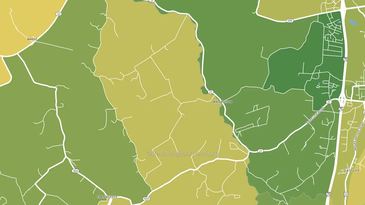Wallaceton, KY block-group voter-turnout map