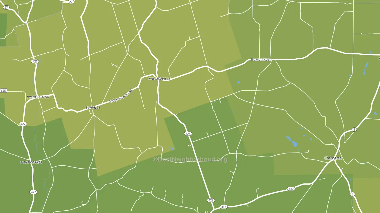 Wallaceville, PA block-group voter-turnout map