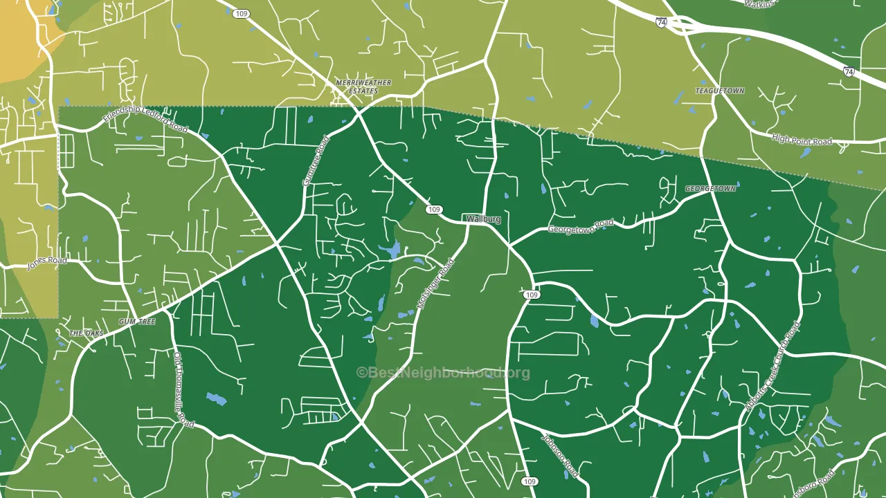Wallburg, NC block-group voter-turnout map