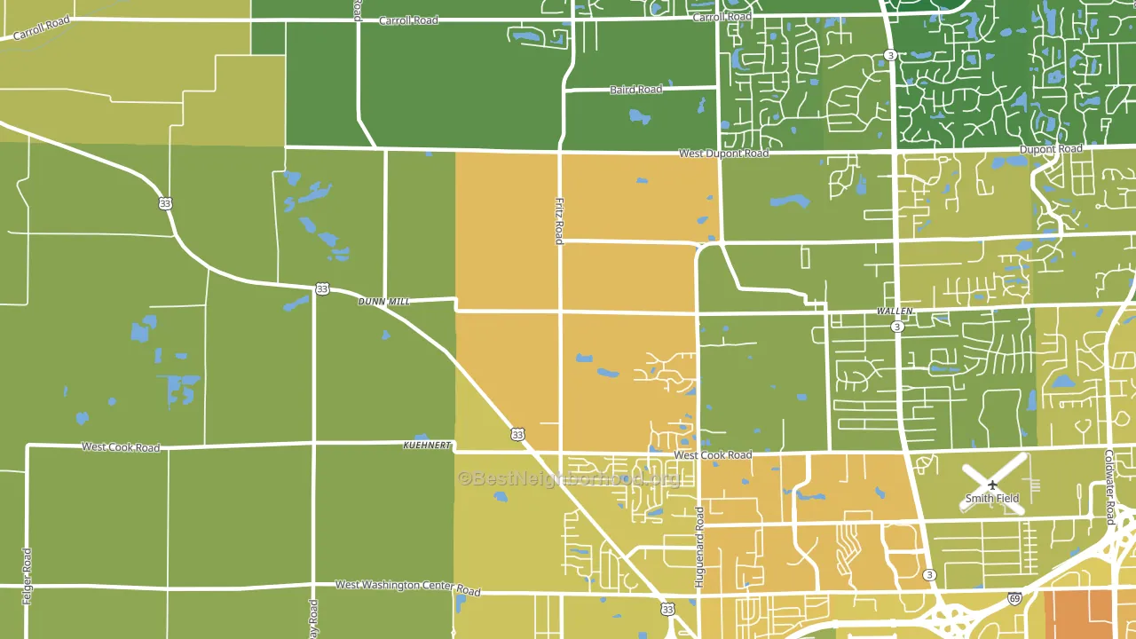 Wallen, IN block-group voter-turnout map