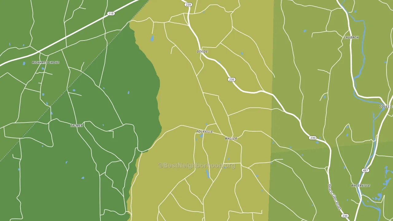 Waller, PA block-group voter-turnout map