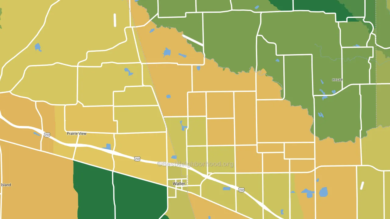 Waller, TX block-group voter-turnout map