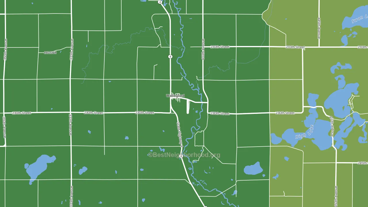 Wallingford, IA block-group voter-turnout map