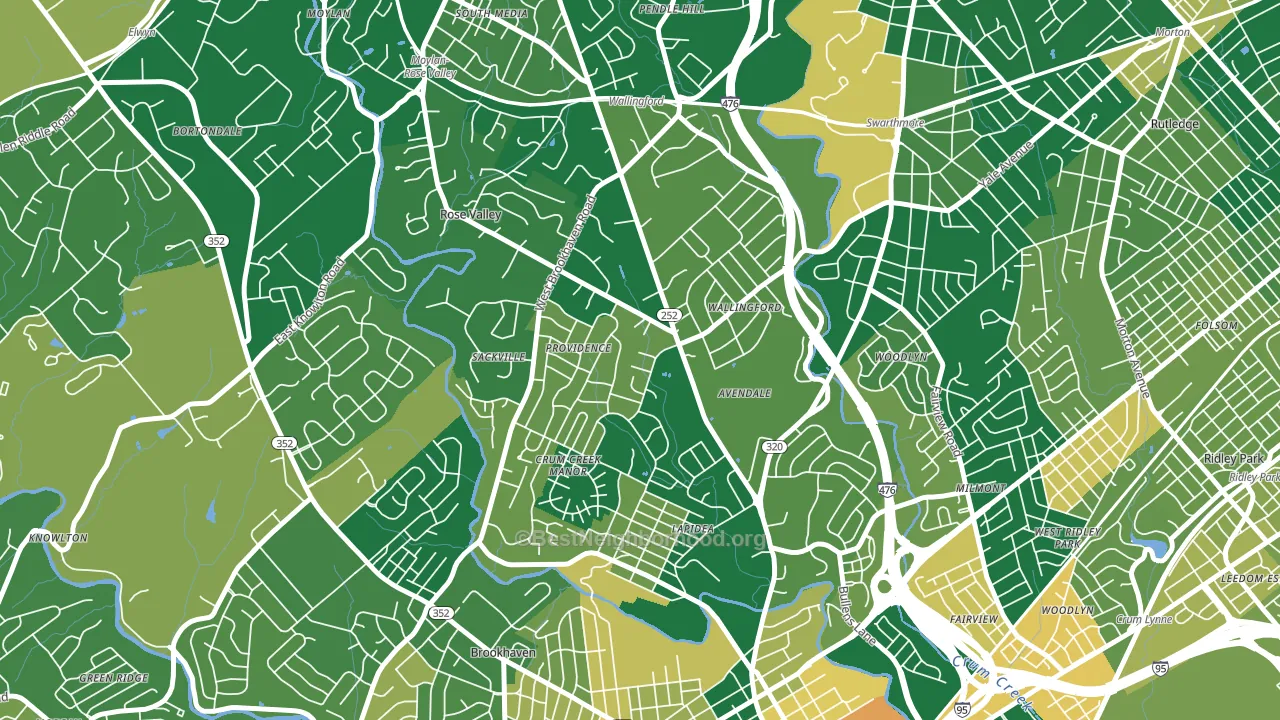 Wallingford, PA block-group voter-turnout map