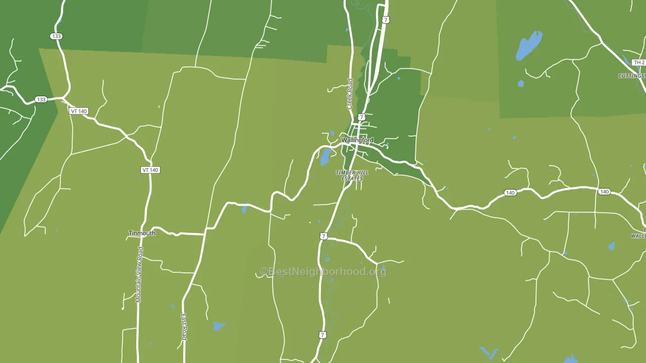 Wallingford, VT block-group voter-turnout map