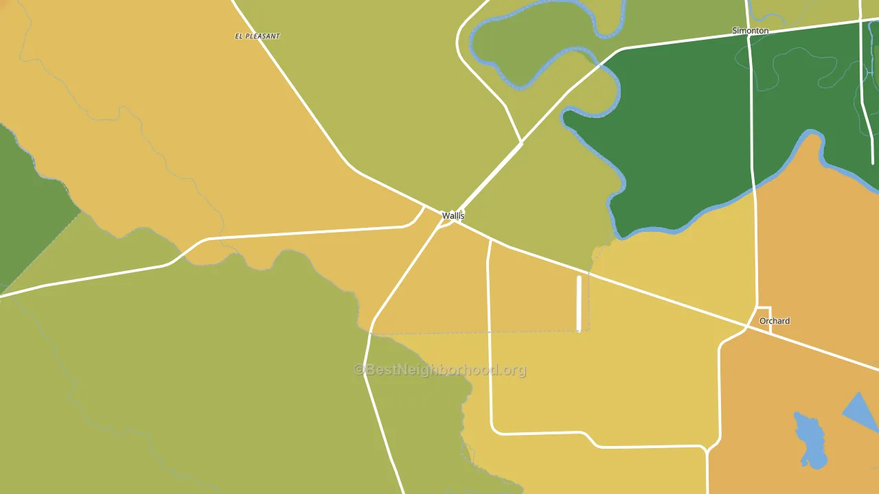 Wallis, TX block-group voter-turnout map