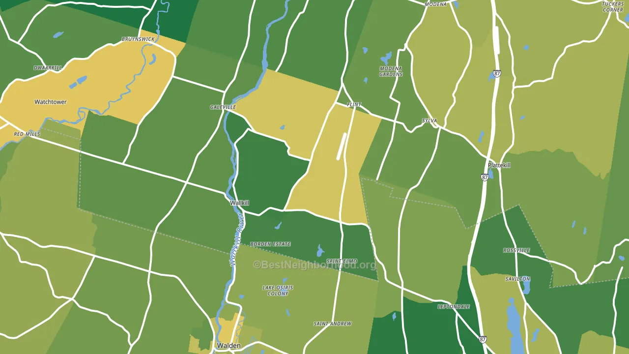 Wallkill, NY block-group voter-turnout map