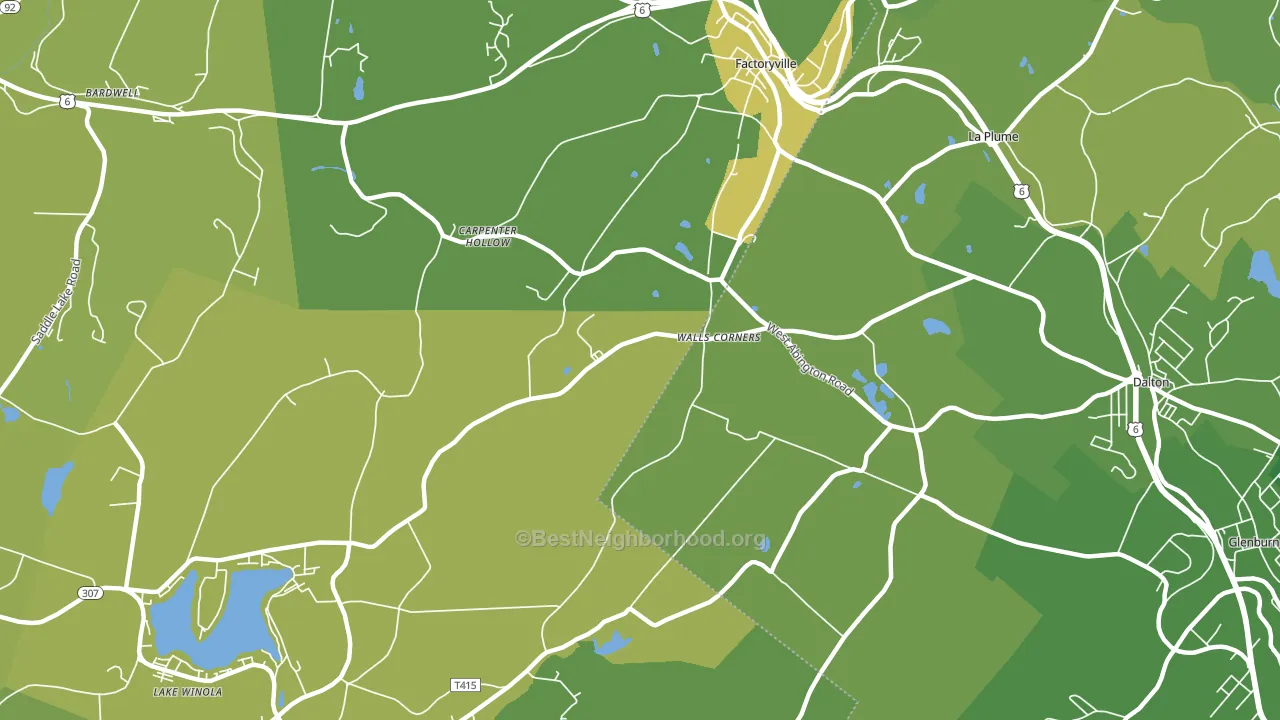 Walls Corners, PA block-group voter-turnout map