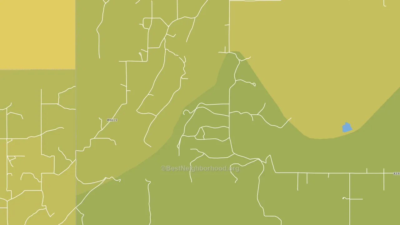 Walls, OK block-group voter-turnout map