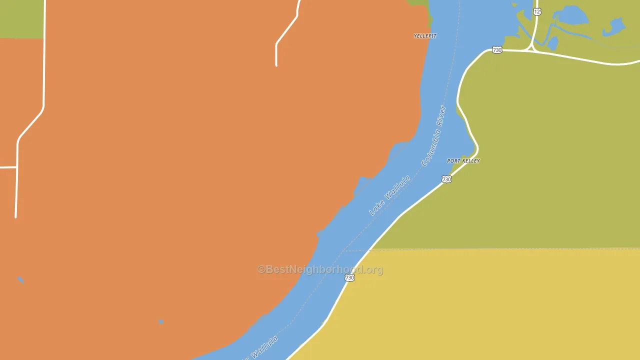 Wallula Junction, WA block-group voter-turnout map