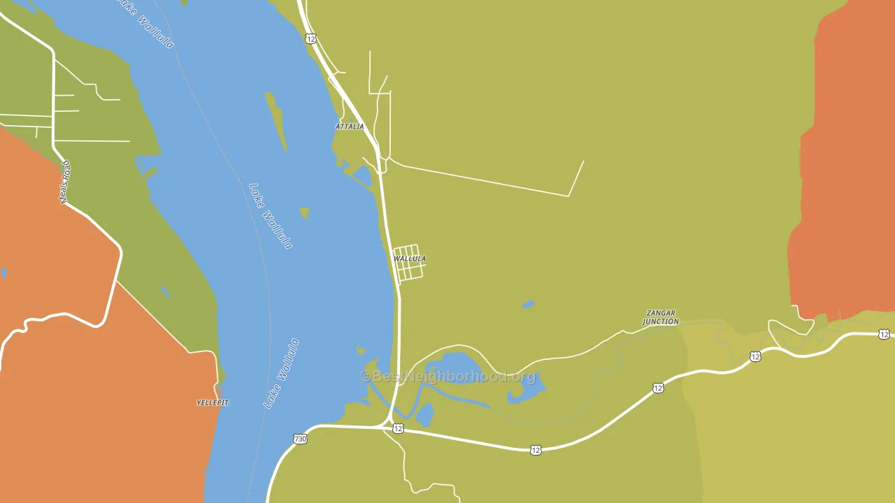 Wallula, WA block-group voter-turnout map