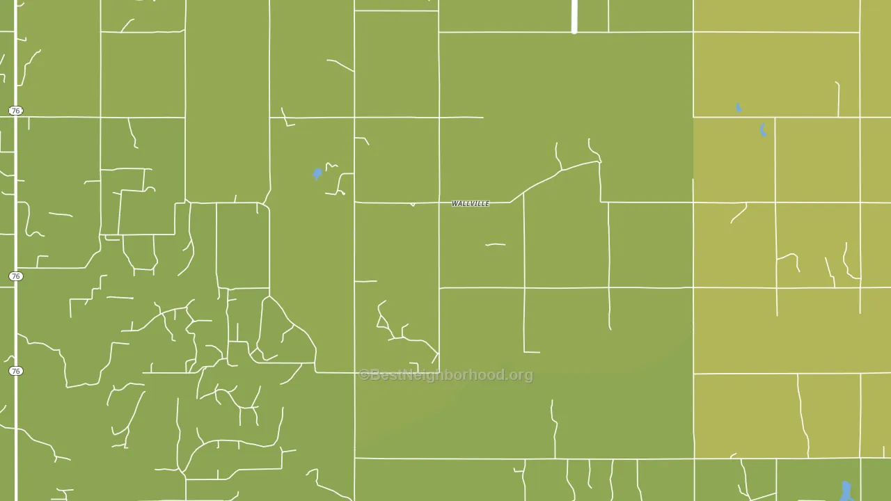 Wallville, OK block-group voter-turnout map