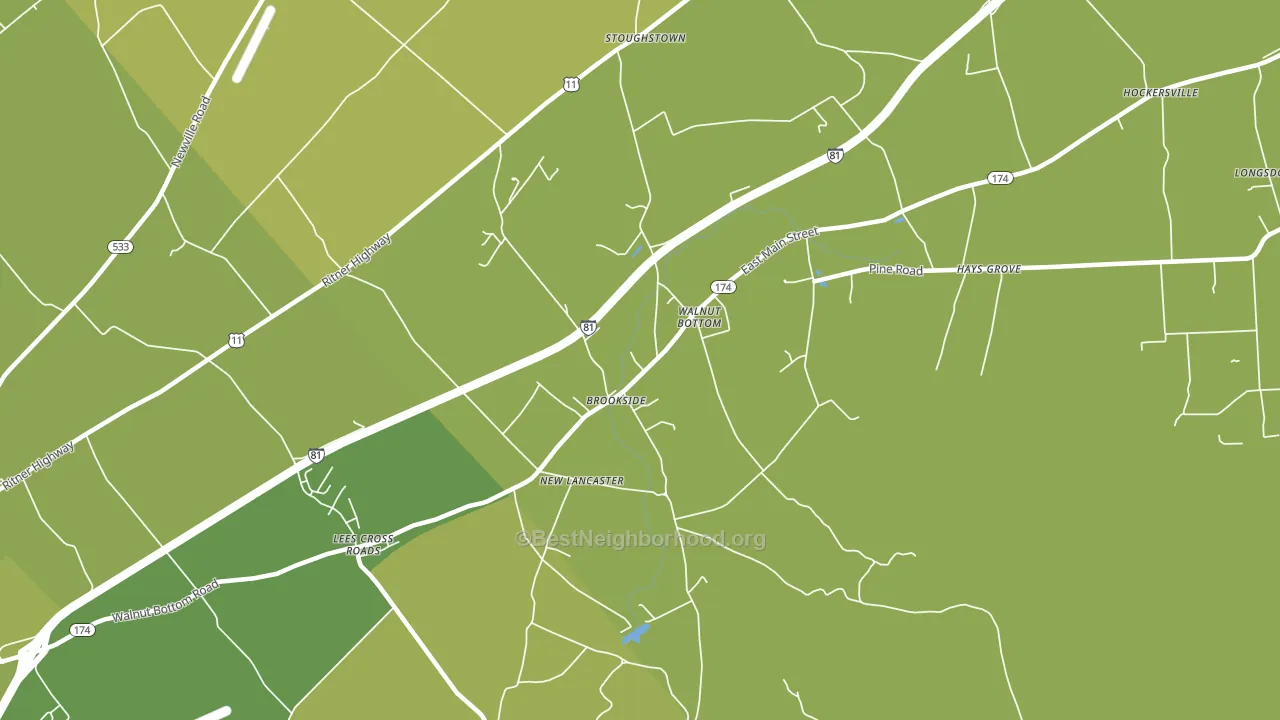 Walnut Bottom, PA block-group voter-turnout map