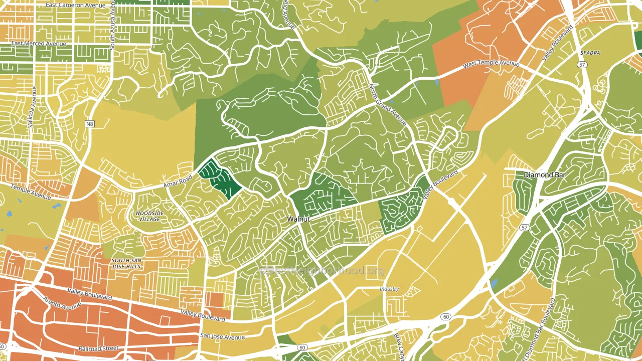 Walnut, CA block-group voter-turnout map