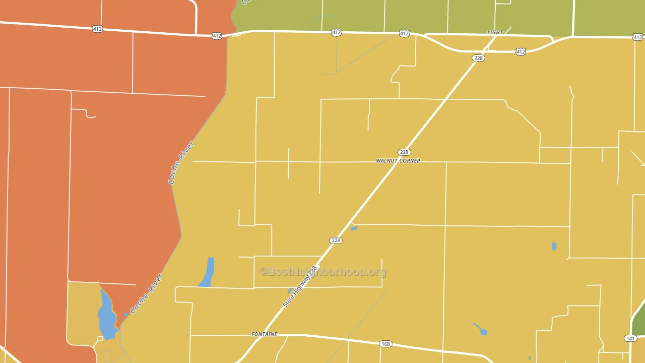 Walnut Corner, AR block-group voter-turnout map