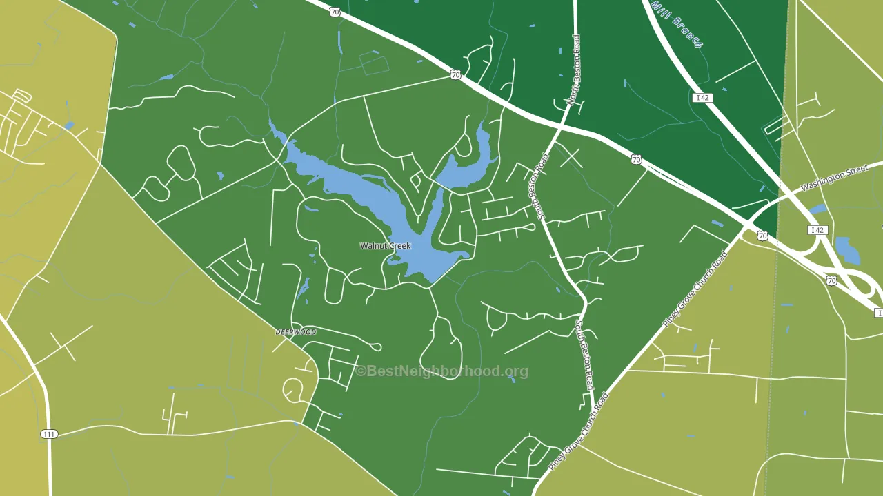 Walnut Creek, NC block-group voter-turnout map