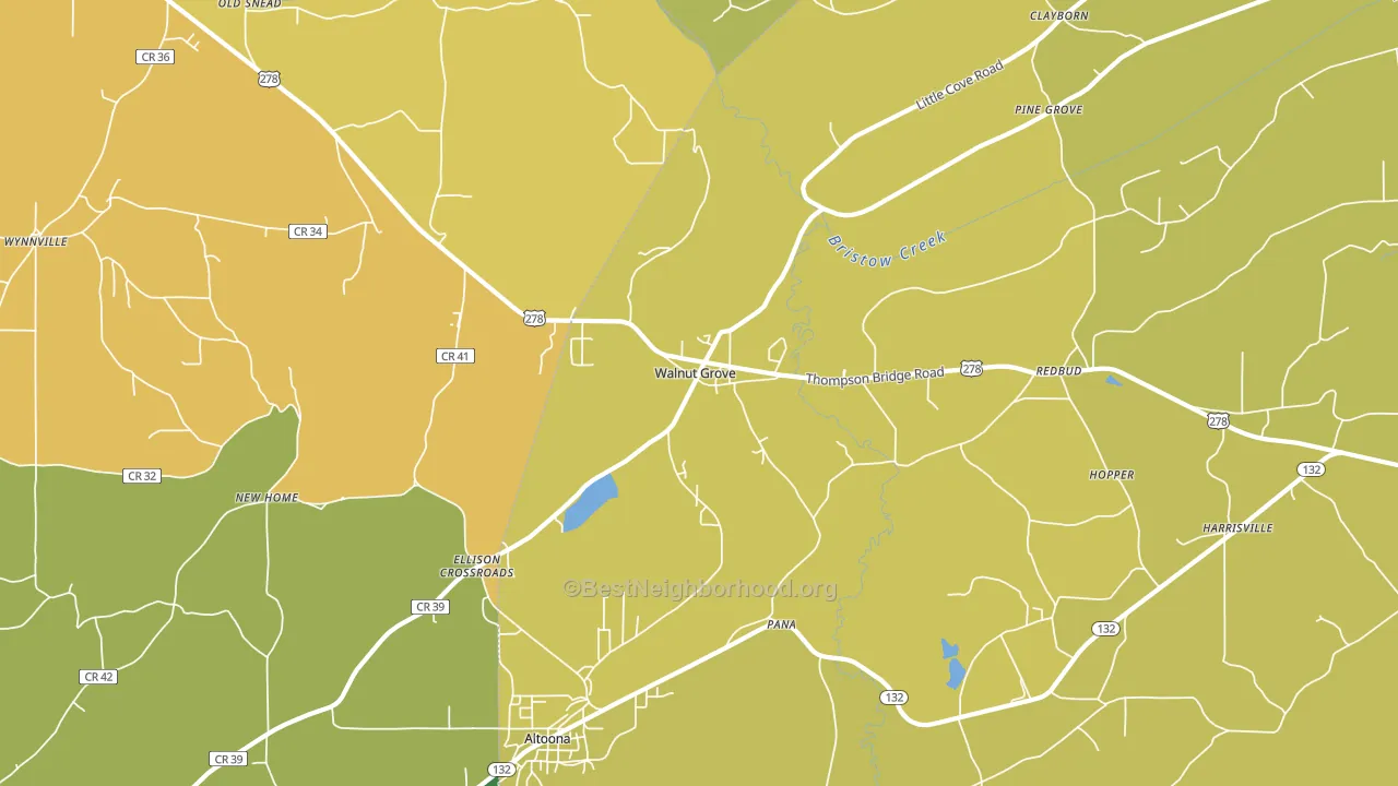 Walnut Grove, AL block-group voter-turnout map
