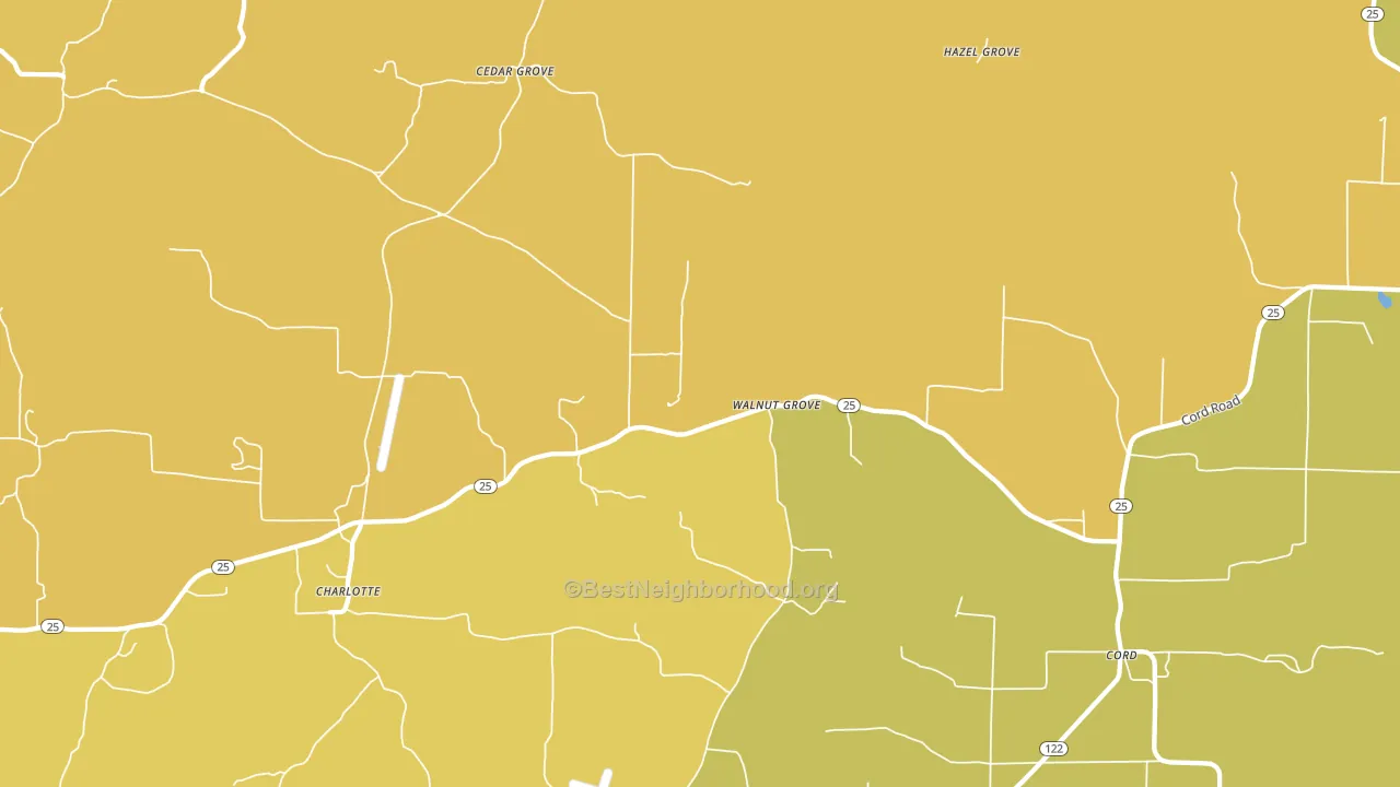 Walnut Grove, AR block-group voter-turnout map