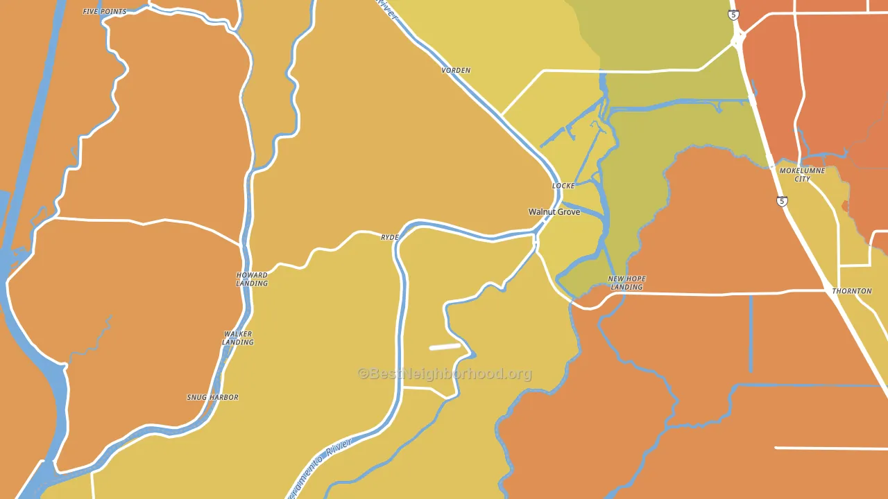 Walnut Grove, CA block-group voter-turnout map