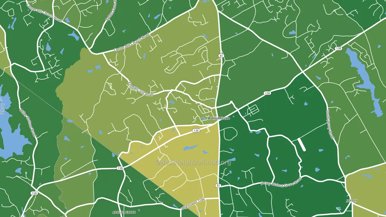 Walnut Grove, GA block-group voter-turnout map