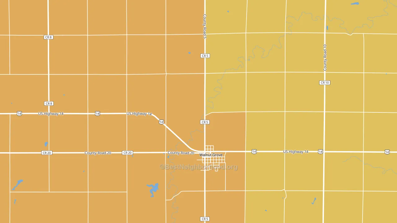 Walnut Grove, MN block-group voter-turnout map