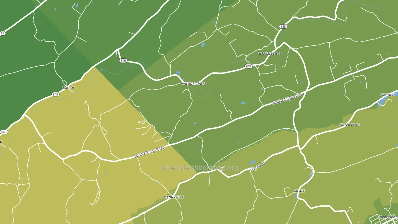Walnut Grove, PA block-group voter-turnout map