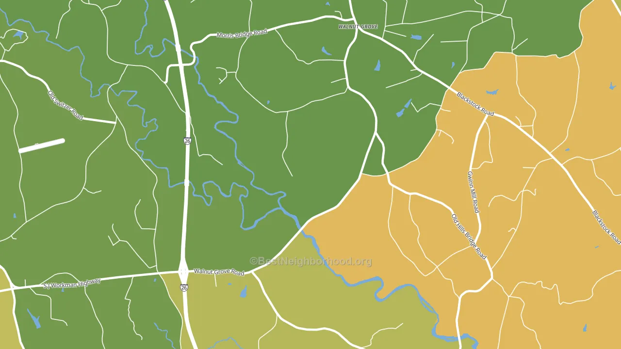 Walnut Grove, SC block-group voter-turnout map
