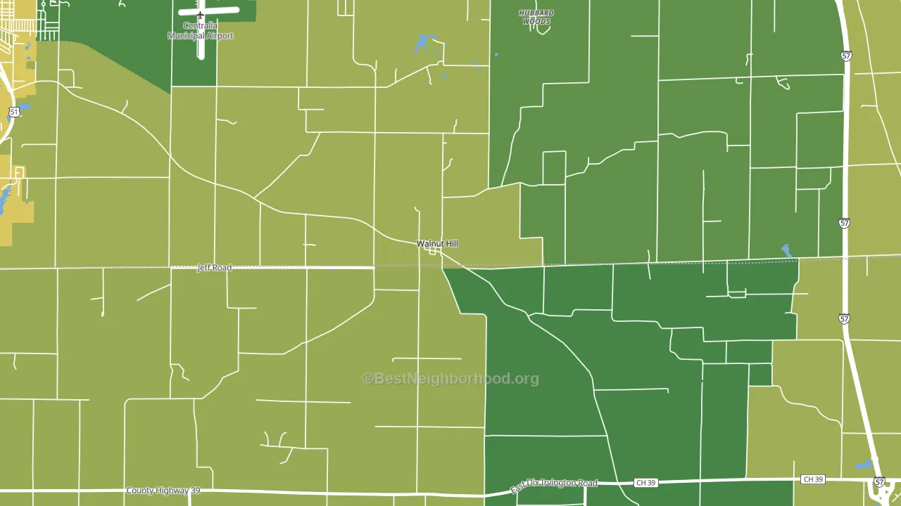Walnut Hill, IL block-group voter-turnout map