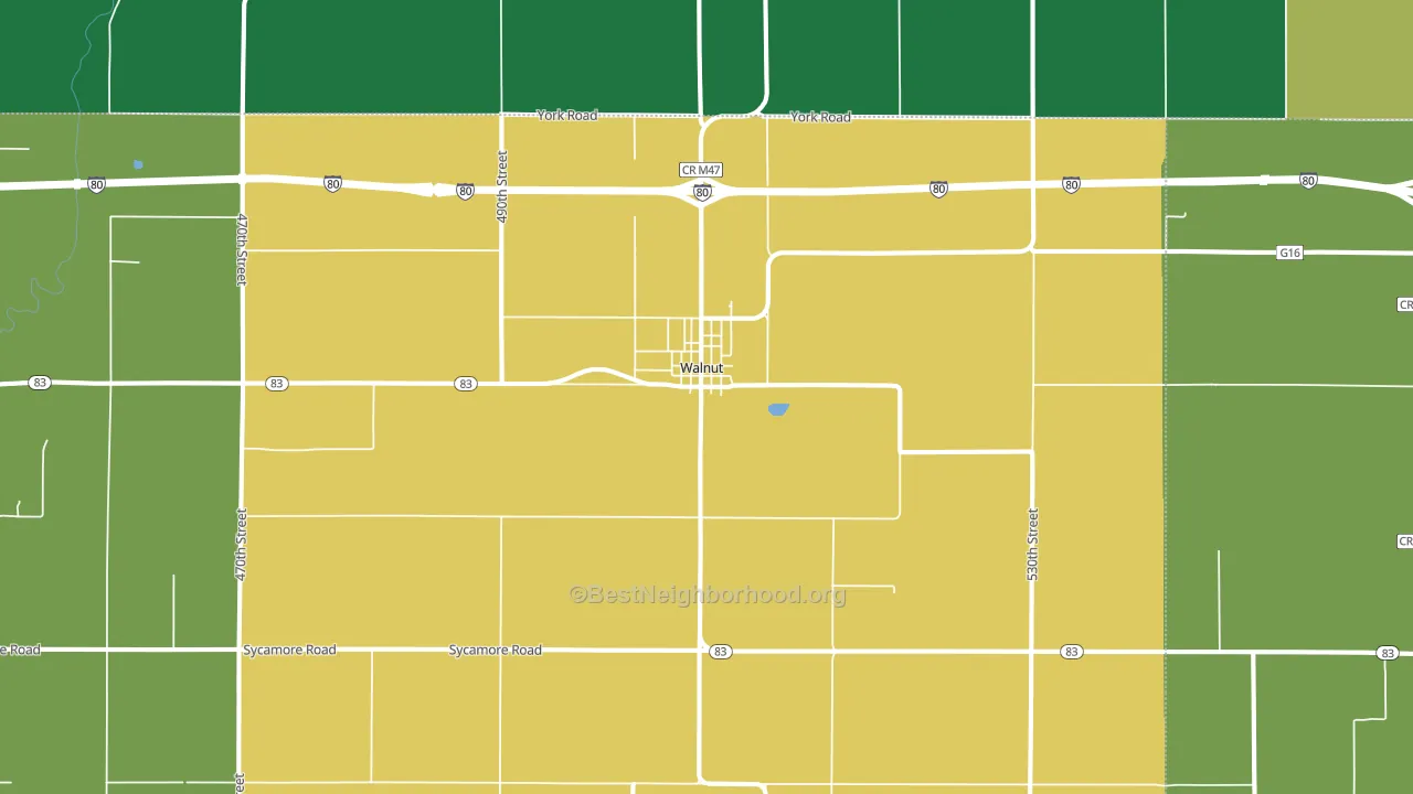 Walnut, IA block-group voter-turnout map