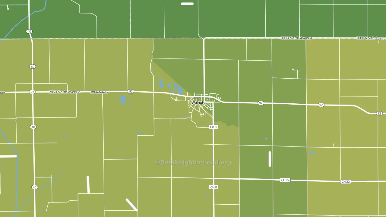 Walnut, IL block-group voter-turnout map