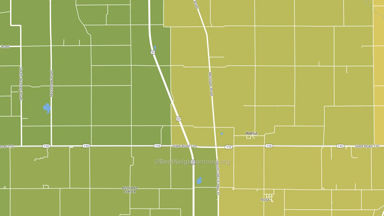 Walnut, IN block-group voter-turnout map