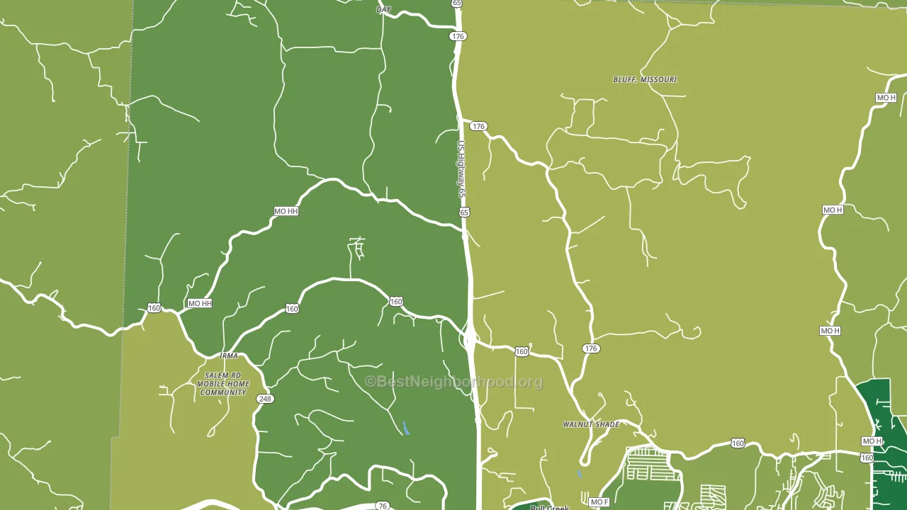 Walnut Shade, MO block-group voter-turnout map