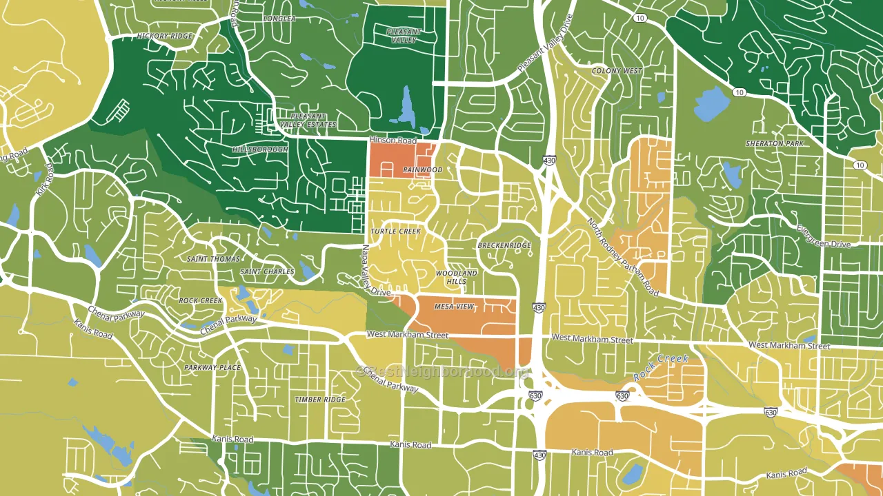 Walnut Valley, Little Rock, AR block-group voter-turnout map